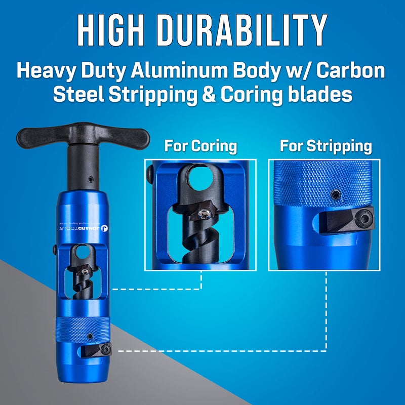 Jonard Tools HSC-625 Hardline Coring and Stripping Tool 5/8" for Times Fiber T10 and Commscope P3 Cables - Image 3